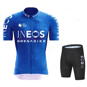 Planet Gates INEOS Man Cycling Jersey Set 2023 Summer Cycling Clothing MTB Uniform Riding Bib Shorts Bike Clothing Maillot Ciclismo Hombre