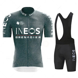 Planet Gates INEOS Man Cycling Jersey Set 2023 Summer Cycling Clothing MTB Uniform Riding Bib Shorts Bike Clothing Maillot Ciclismo Hombre