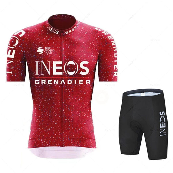 Planet Gates INEOS Man Cycling Jersey Set 2023 Summer Cycling Clothing MTB Uniform Riding Bib Shorts Bike Clothing Maillot Ciclismo Hombre