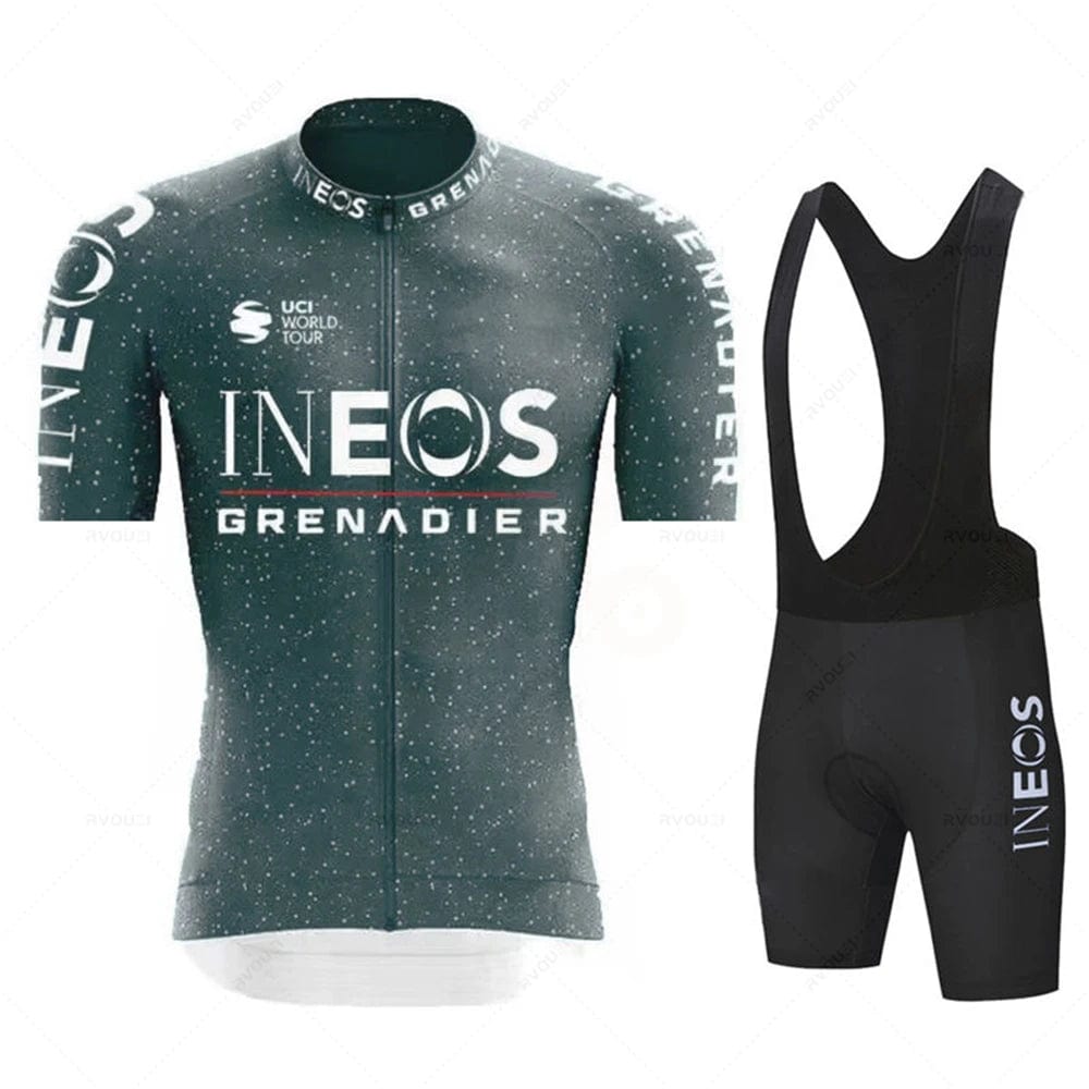 Planet Gates INEOS Man Cycling Jersey Set 2023 Summer Cycling Clothing MTB Uniform Riding Bib Shorts Bike Clothing Maillot Ciclismo Hombre