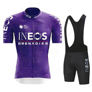 Planet Gates INEOS Man Cycling Jersey Set 2023 Summer Cycling Clothing MTB Uniform Riding Bib Shorts Bike Clothing Maillot Ciclismo Hombre