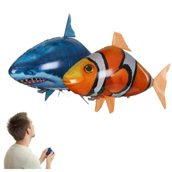 Planet Gates Inflatable Remote Control Shark Toys Air Swimming RC Animal Radio Fly Balloons Clown Fish Animals Novel Toy For Children Boys