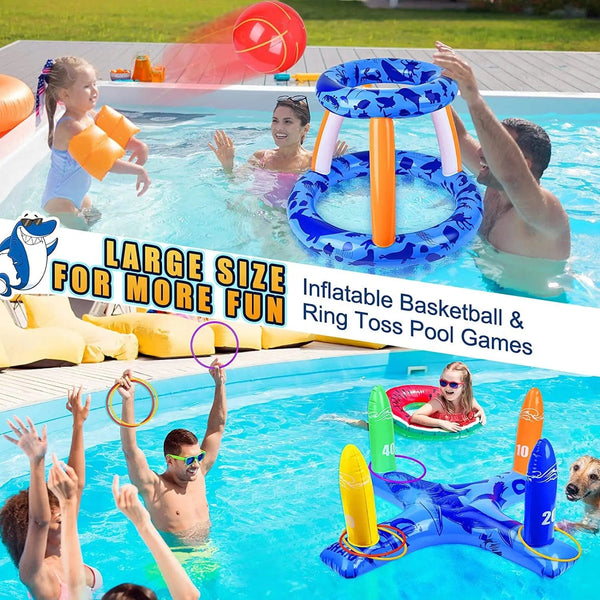 Planet Gates Inflatable toys Swimming Pool Beach accessories Inflatable Ring Throwing Ferrule Game Set Floating Toys Beach Fun Summer Water