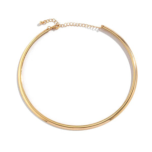 Planet Gates IngeSight.Z Punk Smooth Metal Round Torques Choker Necklace for Women Simple Gold Color Collar Necklace Party Jewelry Gift