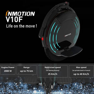 Planet Gates INMOTION V10F EU Stock INMOTION V10F Unicycle 84V 960Wh Battery 2000W Motor 40km/h Top Speed APP Led Light Self Balance Smart V10F EUC E-wheel