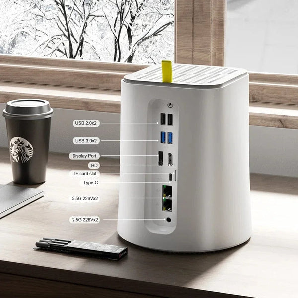 Planet Gates Intel Celeron N100 Chatreey NAS Mini PC SSD Windows 11 Computer Dual 2.5G LAN Firewall Server