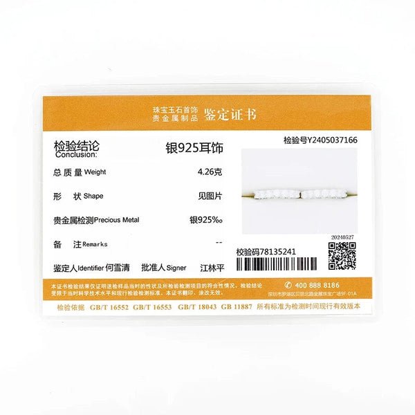 Planet Gates IOGOU Hoops 100% 925 Sterling Silver Real 3mm Moissanite Stud Earrings For Women Sparkling Jewelry Gifts with GRA Certificate