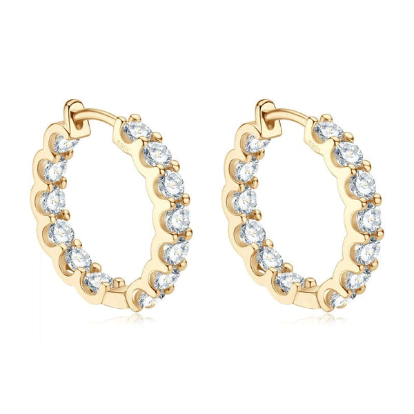 Planet Gates IOGOU Hoops 100% 925 Sterling Silver Real 3mm Moissanite Stud Earrings For Women Sparkling Jewelry Gifts with GRA Certificate