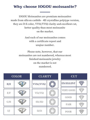 Planet Gates IOGOU Hoops 100% 925 Sterling Silver Real 3mm Moissanite Stud Earrings For Women Sparkling Jewelry Gifts with GRA Certificate