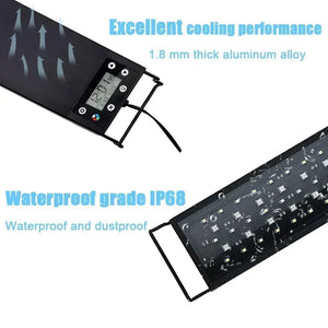 Planet Gates IP68 Waterproof Aquarium LED Light, Full Spectrum Fish Tank Lighting with Aquatic Plant Growth Lamp, 24/7 and 100V-240V, 30-60cm