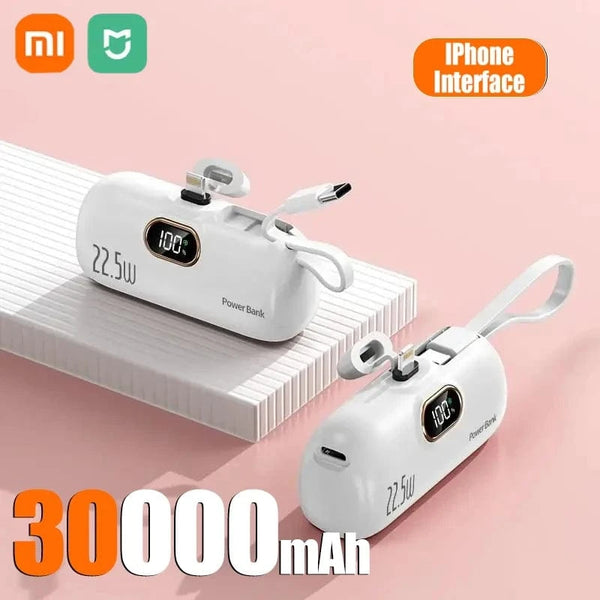 Planet Gates Iphone White30000mAh Xiaomi Mini Convenient Mobile Power Bank 30000mah Portable Fast Charging  suitable for iPhone 16 15 14 Samsung External Battery