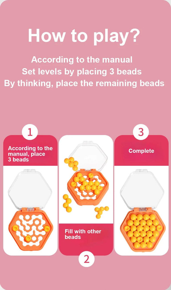 Planet Gates IQ Mini Bead Board Game Educational Learning Pocket Game Toys Stress Reducing Toys Self-Created Challenges Logic Game 7 to Adult