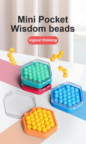 Planet Gates IQ Mini Bead Board Game Educational Learning Pocket Game Toys Stress Reducing Toys Self-Created Challenges Logic Game 7 to Adult