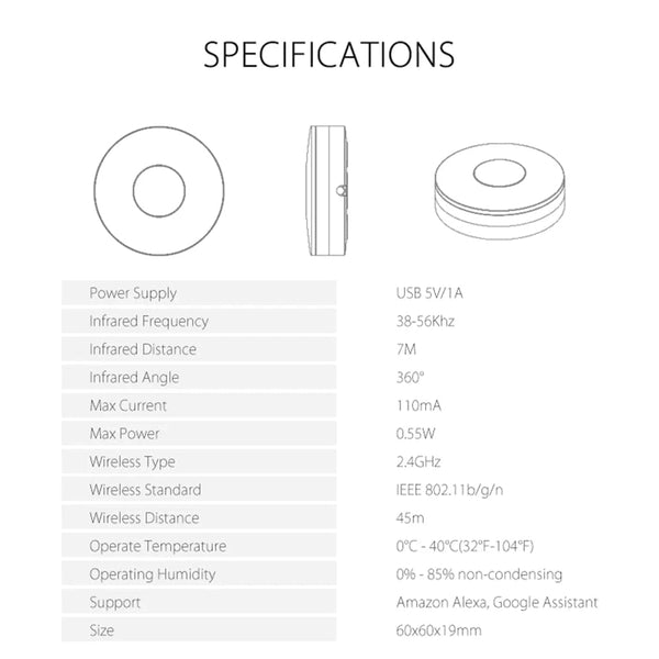 Planet Gates IR RF Remote Control Tuya Smart Wifi RF IR Remote Control Smart Home for Air Conditioner ALL TV LG TV Support Alexa Google Home