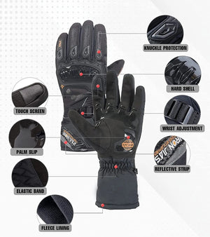 Planet Gates IRON JIA'S Warm Motorcycle Gloves Touch Screen Protective Winter Motorbike Waterproof Windproof Riding Motocross Gloves for Men