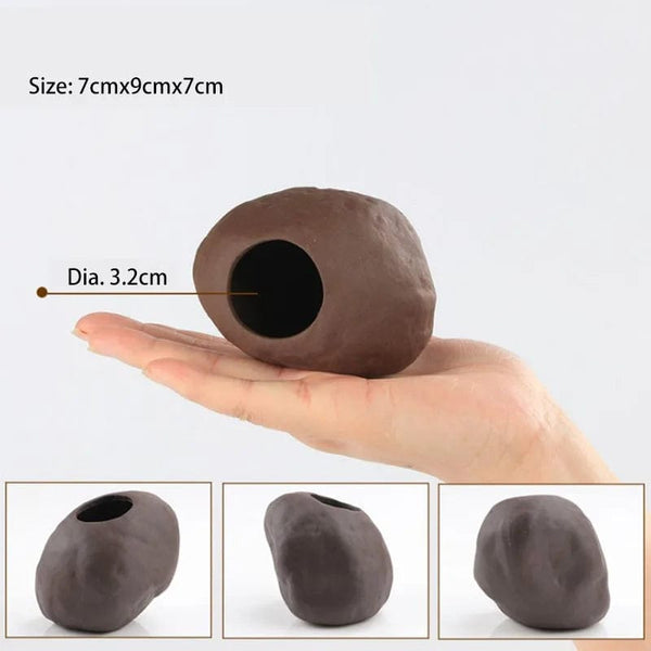 Planet Gates Irregular House / as picture Ceramic Aquarium Decoration Fish Shrimps Shelter House Pottery Scorpion House Canister Simulation Stone Fish Tank Decor Great