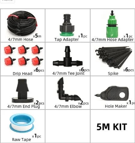 Planet Gates Irrigation kit 1 Drip Irrigation System Plant Watering Set Watering Kits Adjustable Drippers For Irrigation Micro Garden Watering System