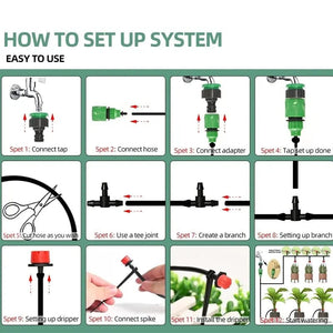 Planet Gates Irrigation kit 1 Drip Irrigation System Plant Watering Set Watering Kits Adjustable Drippers For Irrigation Micro Garden Watering System