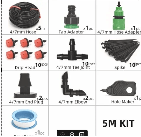 Planet Gates Irrigation kit 1 Drip Irrigation System Plant Watering Set Watering Kits Adjustable Drippers For Irrigation Micro Garden Watering System