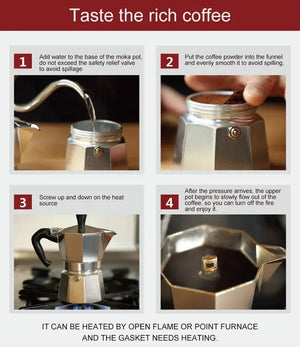 Planet Gates Italian Type Coffee Maker Aluminum Mocha Espresso Percolator Pot Coffee Maker Moka Pot Espresso Shot Maker Espresso Machine