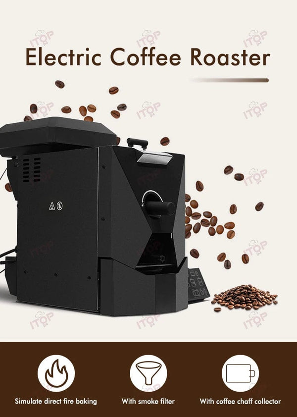 Planet Gates ITOP 500g Coffee Roaster 3 Roasting Programs Easy and Fun Operation Household Coffee Bean Roasting Machine with Smoke Filter