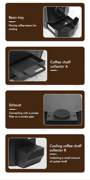 Planet Gates ITOP 500g Coffee Roaster 3 Roasting Programs Easy and Fun Operation Household Coffee Bean Roasting Machine with Smoke Filter