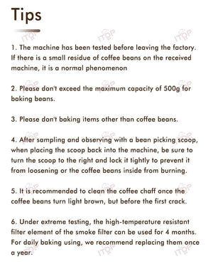 Planet Gates ITOP 500g Coffee Roaster 3 Roasting Programs Easy and Fun Operation Household Coffee Bean Roasting Machine with Smoke Filter