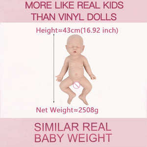 Planet Gates IVITA WB1528 43cm 2508g 100% Full Body Silicone Reborn Baby Doll Realistic Soft Baby Toys with Clothes for Children Dolls Gift