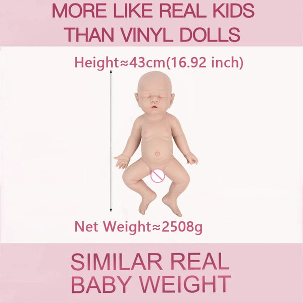 Planet Gates IVITA WB1528 43cm 2508g 100% Full Body Silicone Reborn Baby Doll Realistic Soft Baby Toys with Clothes for Children Dolls Gift