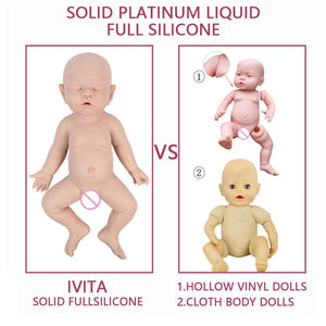 Planet Gates IVITA WB1528 43cm 2508g 100% Full Body Silicone Reborn Baby Doll Realistic Soft Baby Toys with Clothes for Children Dolls Gift
