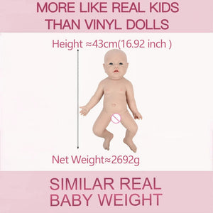 Planet Gates IVITA WG1526 16.92 inch 2.69kg Full Body Silicone Reborn Baby Doll  Realistic Girl Dolls Unpainted DIY Blank Baby Children Toys