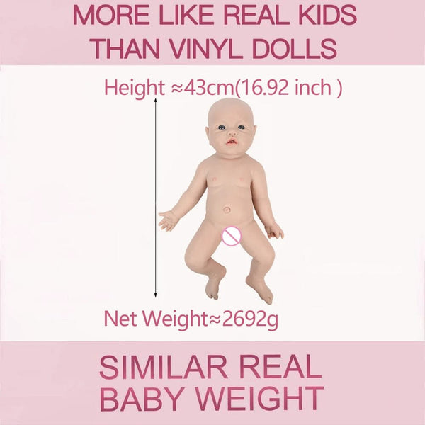 Planet Gates IVITA WG1526 16.92 inch 2.69kg Full Body Silicone Reborn Baby Doll  Realistic Girl Dolls Unpainted DIY Blank Baby Children Toys