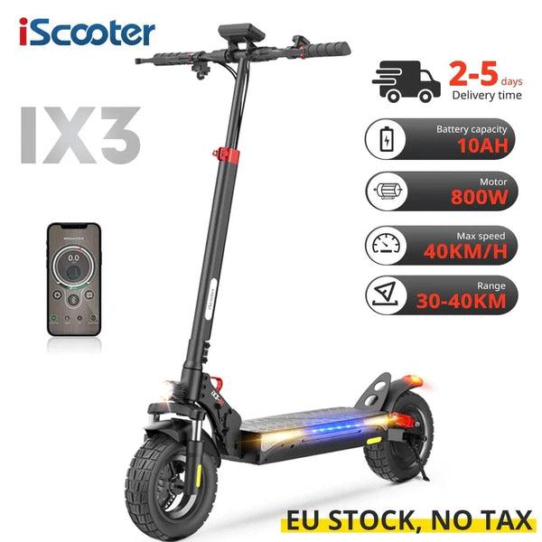 Planet Gates IX3 Smart Electric Scooter iScooter i9S IX3 800W Motor 48V 10AH Aluminum battery 10inch Tire E-scooter Phone APP Electric Scooters