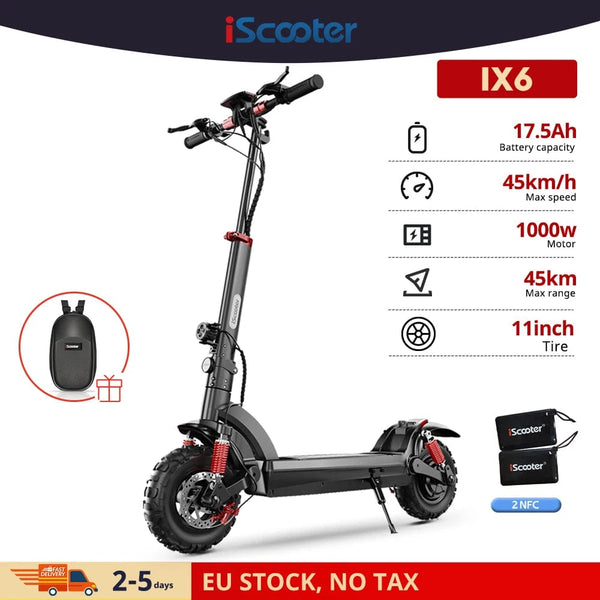 Planet Gates IX6 / france Electric Scooter iScooter IX4/IX5/IX6 800W 1000W Powerful Motor 48V17.5AH Electric Kick Scooter 10inch 11inch Fat Tire E-Scooter