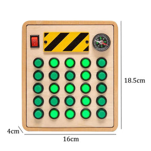 Planet Gates J Montessori Busy Board Sensory Toys Wooden With LED Light Switch Control Board Travel Activities Children Games For 2-4 Years Old