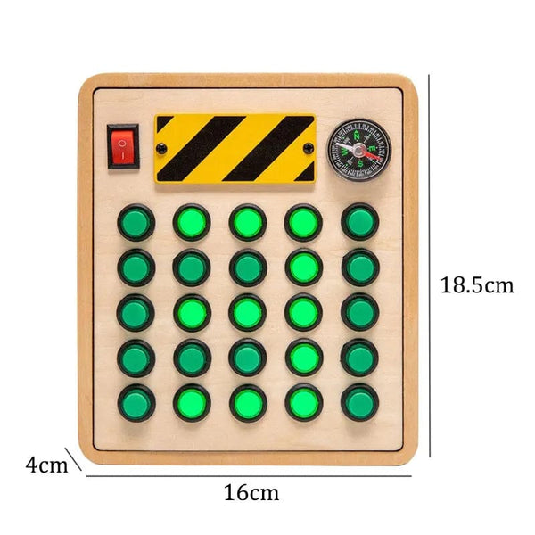 Planet Gates J Montessori Busy Board Sensory Toys Wooden With LED Light Switch Control Board Travel Activities Children Games For 2-4 Years Old