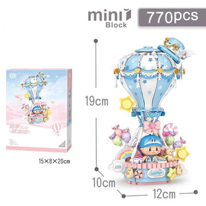 Planet Gates J4112 Mini city Street view Architectural landscape model Creative folding blocks toy Takoyaki Shop Coffee shop Christmas gift