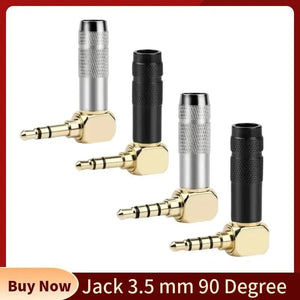 Planet Gates Jack 3.5mm 90 Degree For Soldering 1/8" 3 4 Pole Earphone Plug Audio Connector Right Angle Gold Plated 3.5 Consumer Electronics