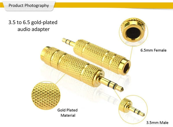 Planet Gates Jack 3.5mm to 6.5mm Audio Adapter 3 Pole AUX Converter 6.35 to 3.5 Adaptador Male Feamale Connector Consumer Electronics