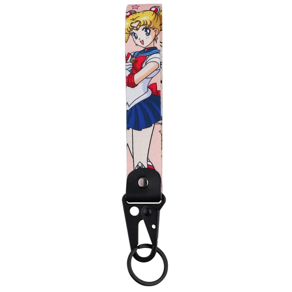 Planet Gates Japan Anime Key Chain Cool Character Keychain Keyring For Car Motorcycle Pendant Keys Holder Wrist Strap Hang Rope Key Tag Gifts