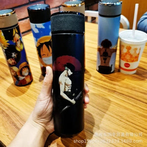Planet Gates Japan Anime One Piece 304 Stainless Steel Thermos Cup Cartoon Pattern Luffy Roronoa Zoro Action Figure High Capacity Water Cup