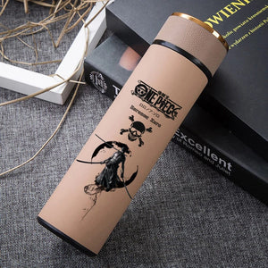 Planet Gates Japan Anime One Piece 304 Stainless Steel Thermos Cup Cartoon Pattern Luffy Roronoa Zoro Action Figure High Capacity Water Cup