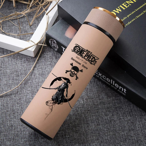 Planet Gates Japan Anime One Piece 304 Stainless Steel Thermos Cup Cartoon Pattern Luffy Roronoa Zoro Action Figure High Capacity Water Cup
