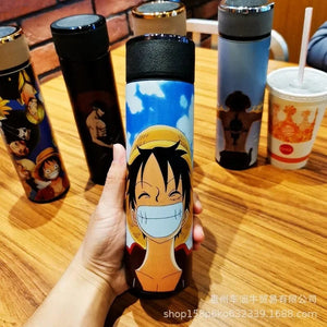 Planet Gates Japan Anime One Piece 304 Stainless Steel Thermos Cup Cartoon Pattern Luffy Roronoa Zoro Action Figure High Capacity Water Cup