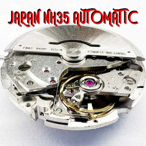 Planet Gates Japan Genuine NH35 Automatic Mechanical Movement High Accuracy 24 Jewels Mod Watch Replacement NH35A White Day Date Set