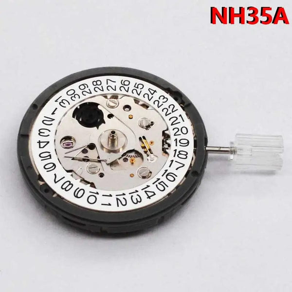 Planet Gates Japan Genuine NH35 Automatic Mechanical Movement High Accuracy 24 Jewels Mod Watch Replacement NH35A White Day Date Set