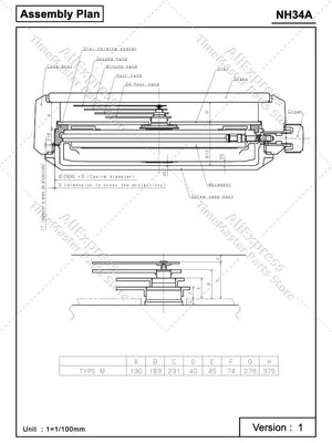 Planet Gates Japan  nh34 Movement New Original 24 jewels nh34a gmt 4 Hands 4R34 GMT Date Watch Automatic Metal High Accuracy Winding