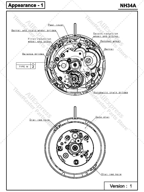 Planet Gates Japan  nh34 Movement New Original 24 jewels nh34a gmt 4 Hands 4R34 GMT Date Watch Automatic Metal High Accuracy Winding