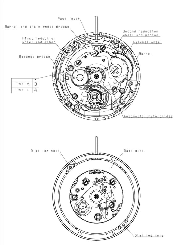 Planet Gates Japan NH35 Movement Automatic Mechanical High Accuracy Japona TMI NH35A-3 Watch Calendar Mechanism Wrist Day Date Set