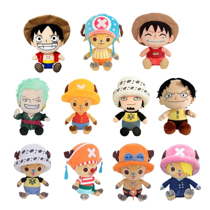 Planet Gates Japanese Anime 25cm One Piece Original Plush Toys CartoonFigure Luffy Chopper Ace Roronoa Zoro Cute Stuffed Doll Kids Xmas Gifts